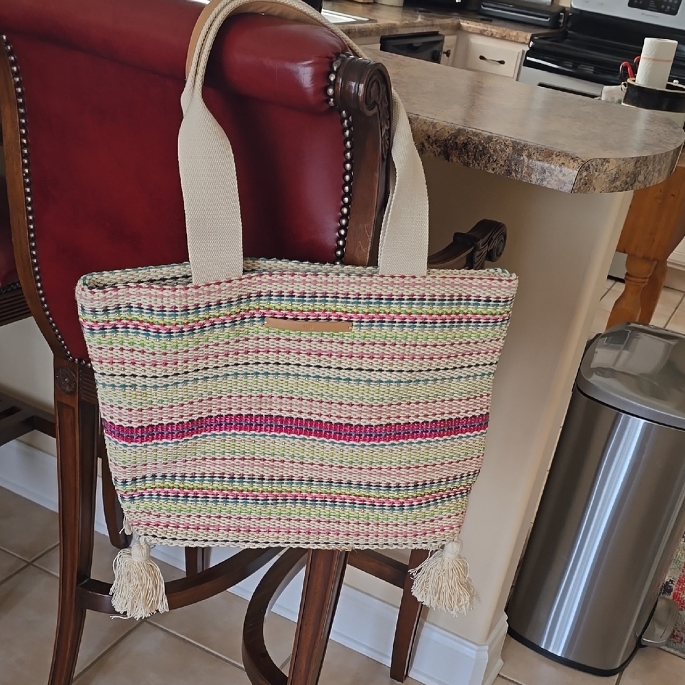 UGG Multicolor Woven Tote with Tassels